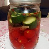らっきょう酢で簡単☆ミニトマトと胡瓜のピクルス